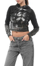 Black Graphic Hood Sweatshirt 1