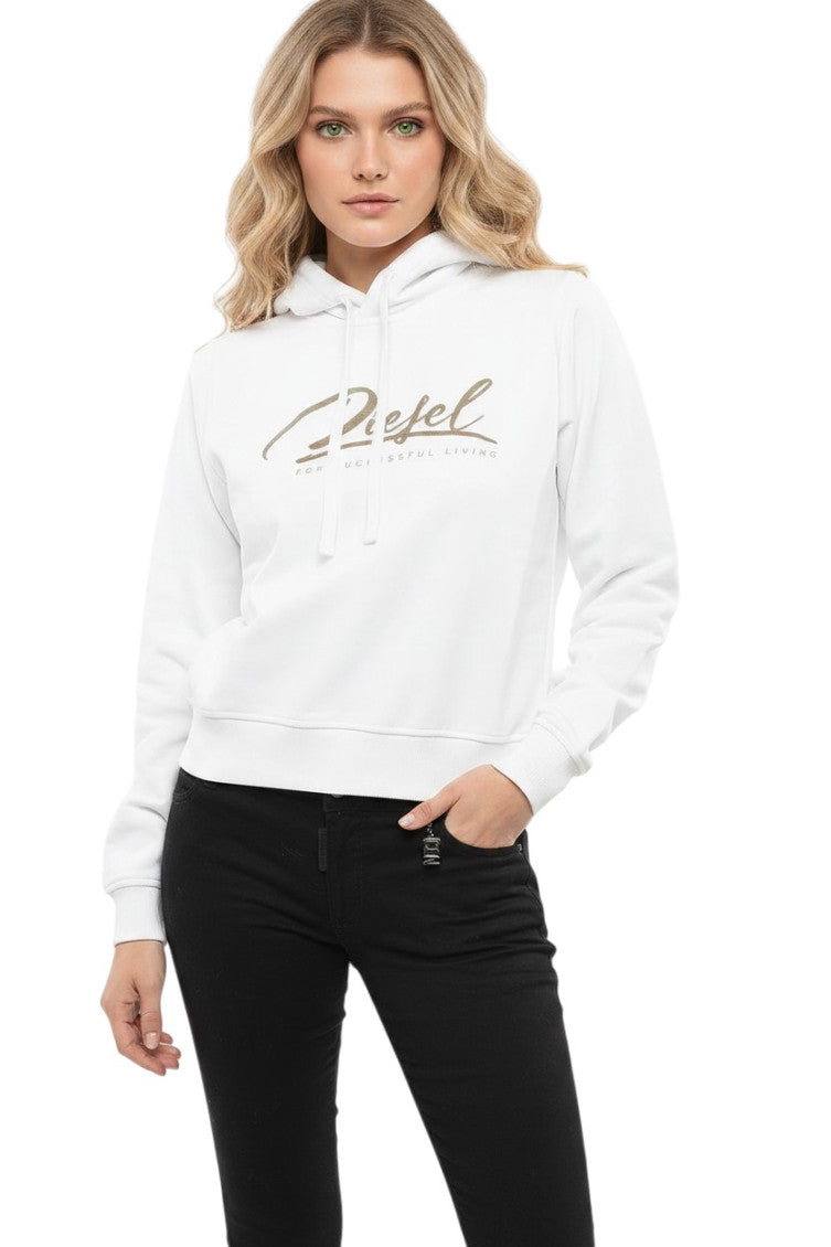 White Logo Hood Sweatshirt 1