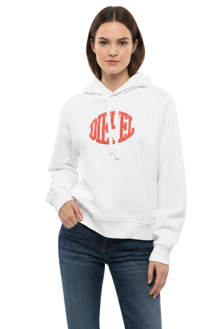 White Logo Hood Sweatshirt 1