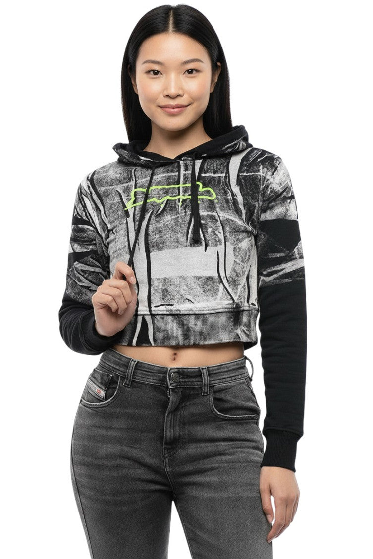 Black Graphic Hood Sweatshirt 1