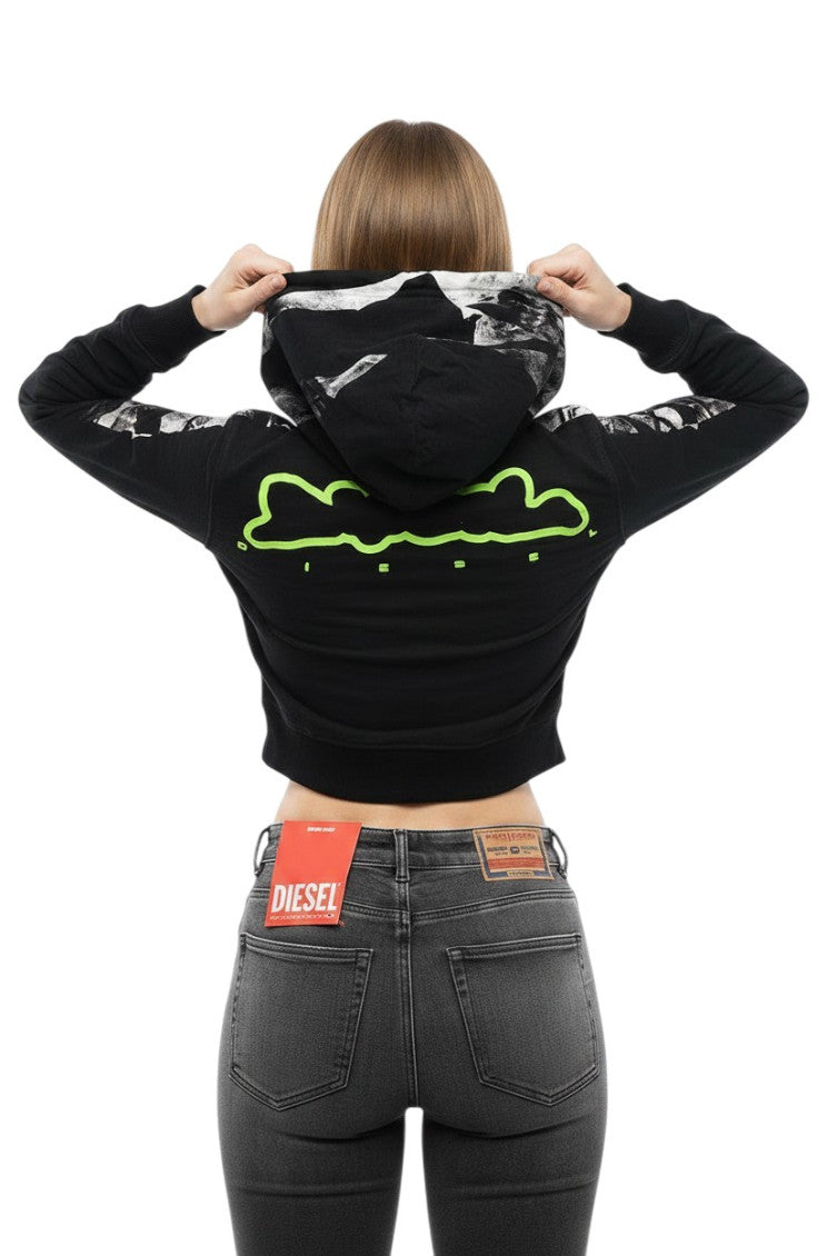 Black Graphic Hood Sweatshirt 2