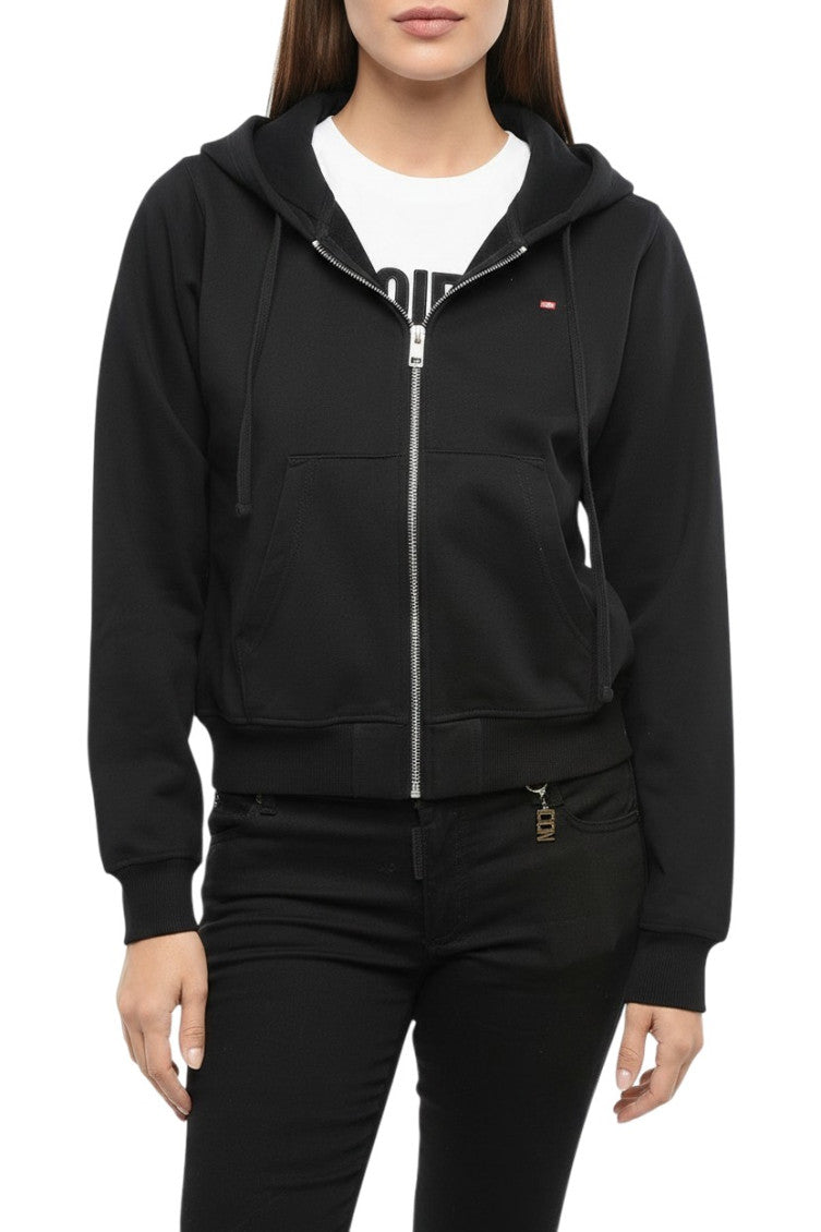 Black Solid Hood Sweatshirt 1