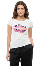 White Graphic Crew Neck T-Shirt 1