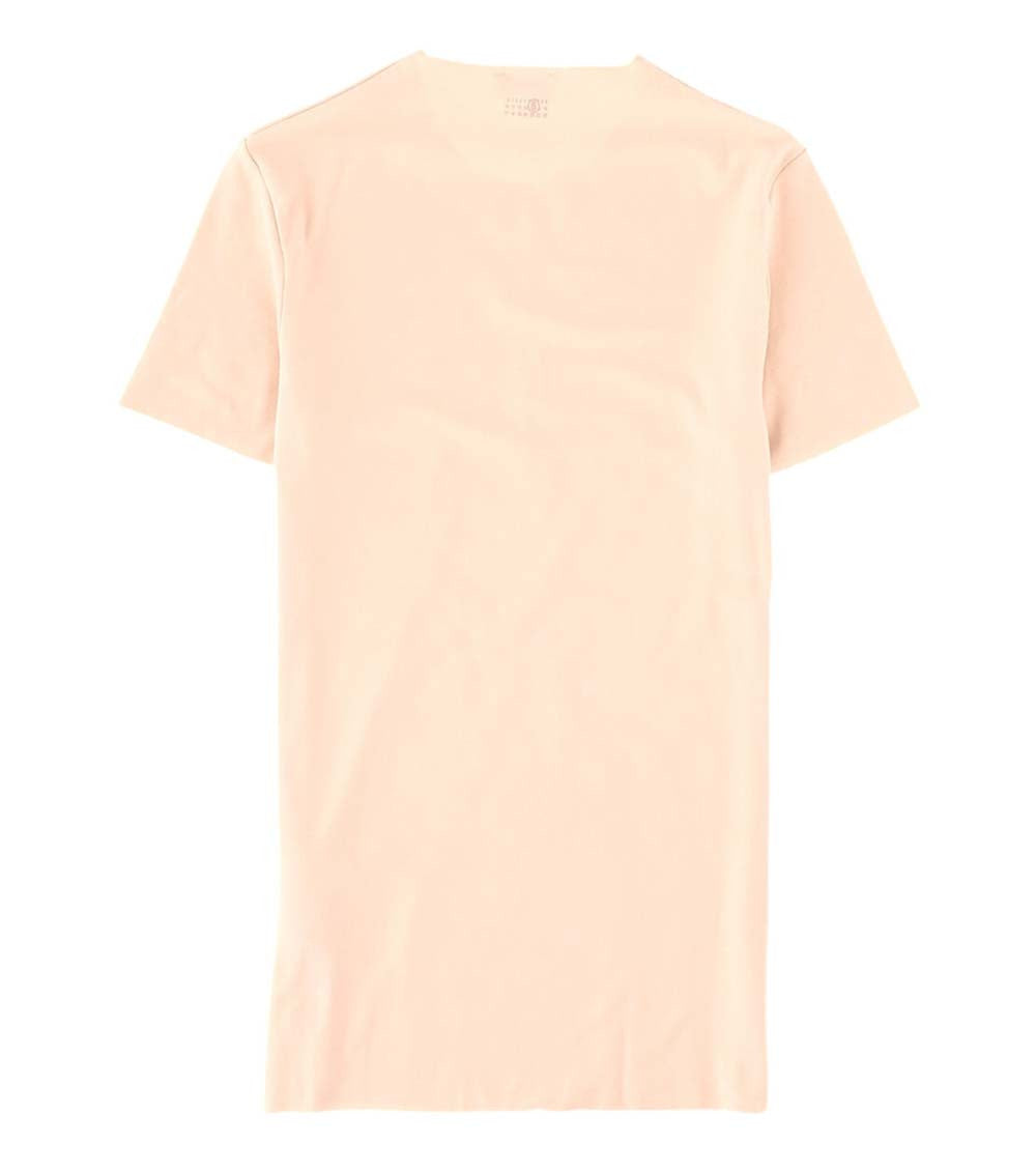Beige Solid Round Neck T-Shirt 2