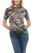 Dark Green Graphic Crew Neck T-Shirt 1