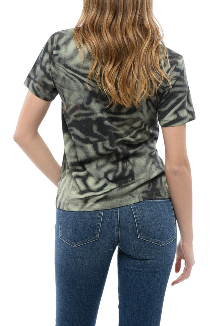 Dark Green Graphic Crew Neck T-Shirt 2