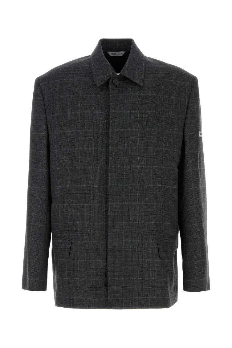 Dark Grey Check Blazer 1