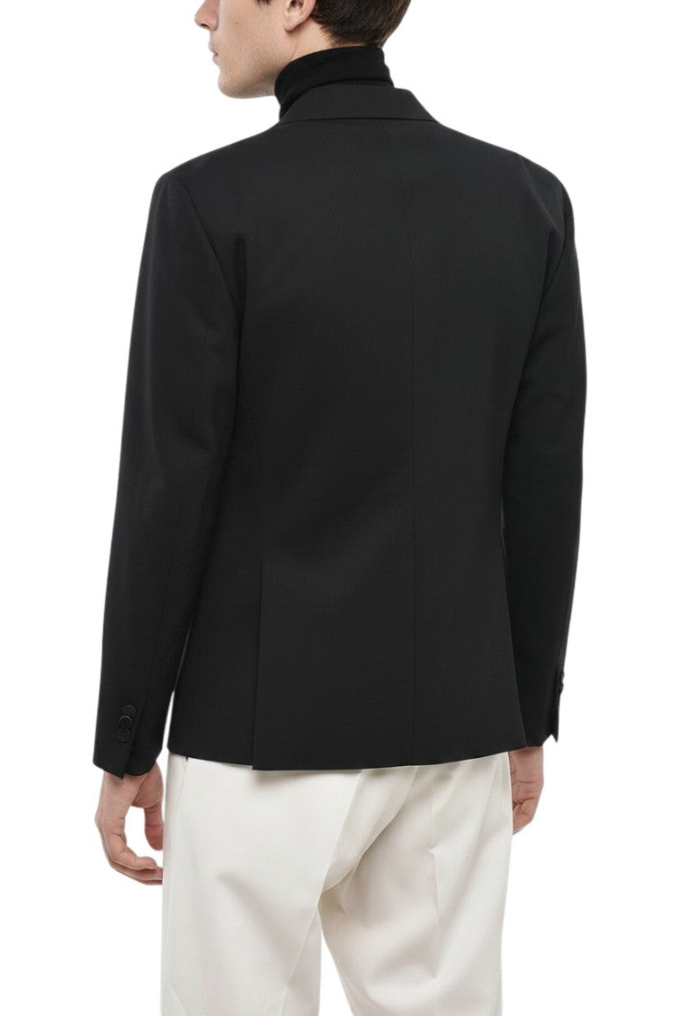 Black Peaked Lapel Blazer 2