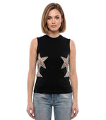 Black Embellished Crew Neck Top 1