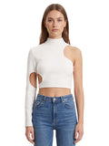 White Mock Collar Top 1