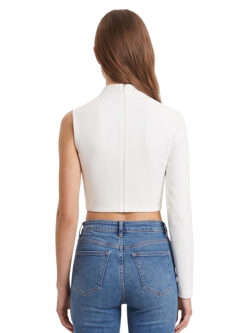 White Mock Collar Top 2