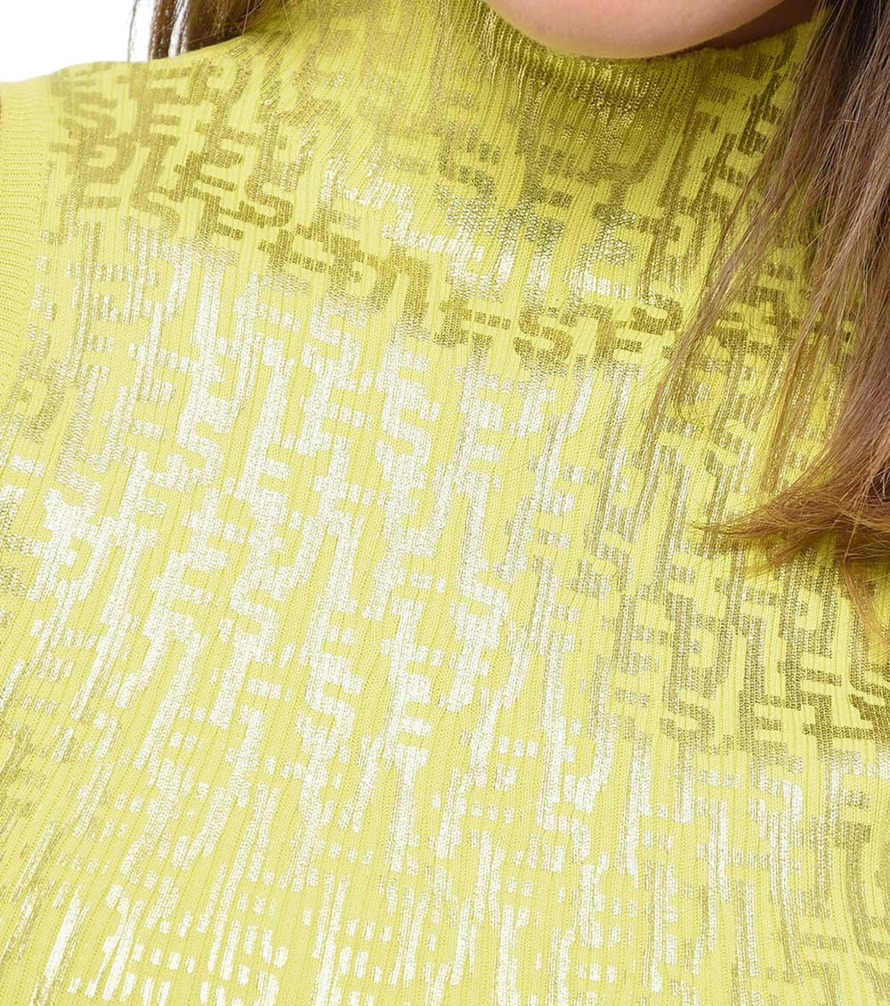 Yellow Logo Turtle Neck Top 3