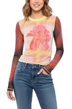 Multicolor Floral Crew Neck Top 1