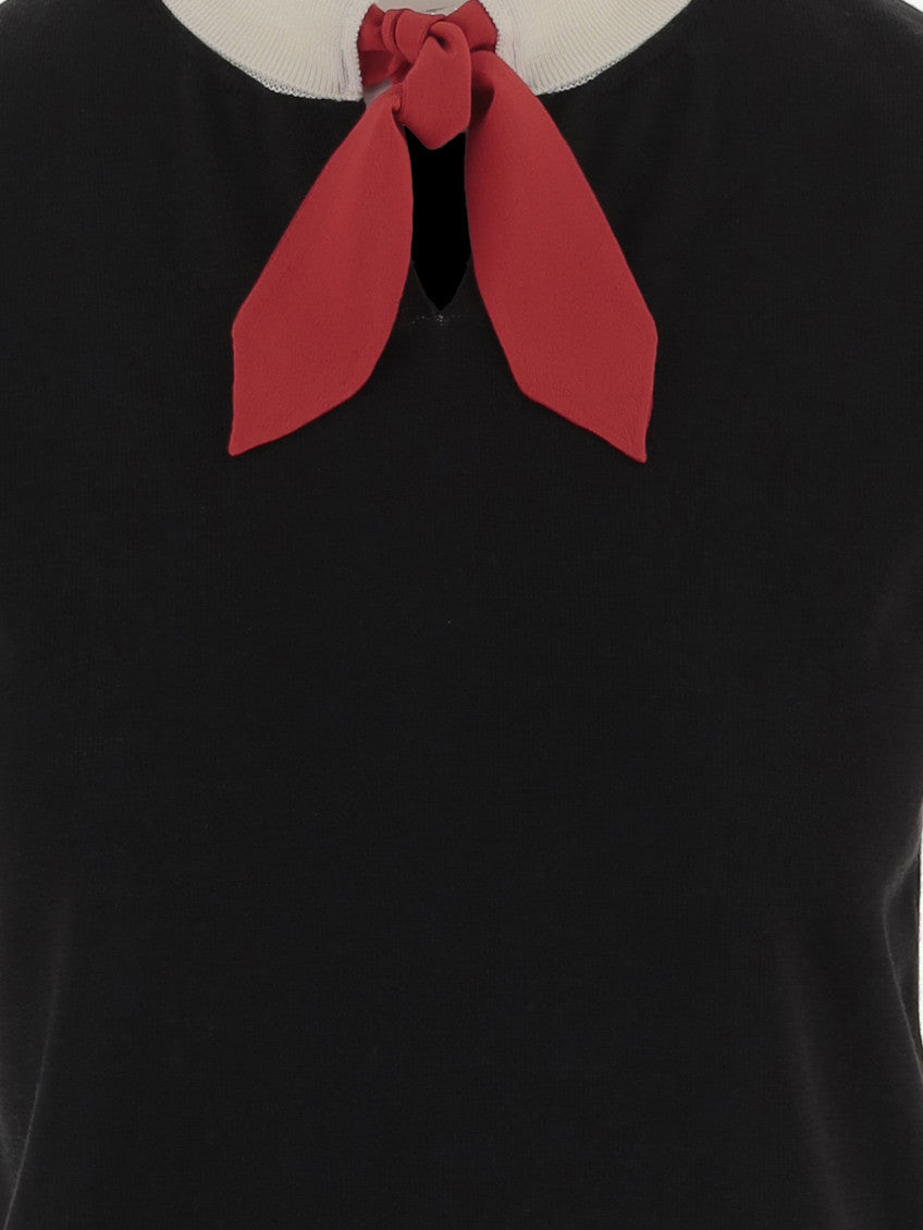 Black Solid Shirt Collar Top 3