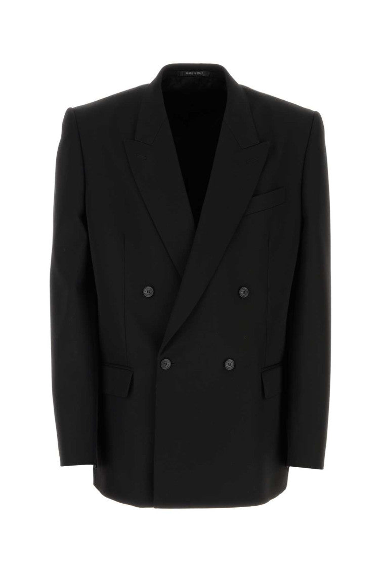 Black Peaked Lapel Blazer 1