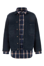 Dark Blue Check Shirt Jacket 1
