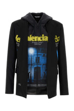 Black Graphic Blazer Jacket 1