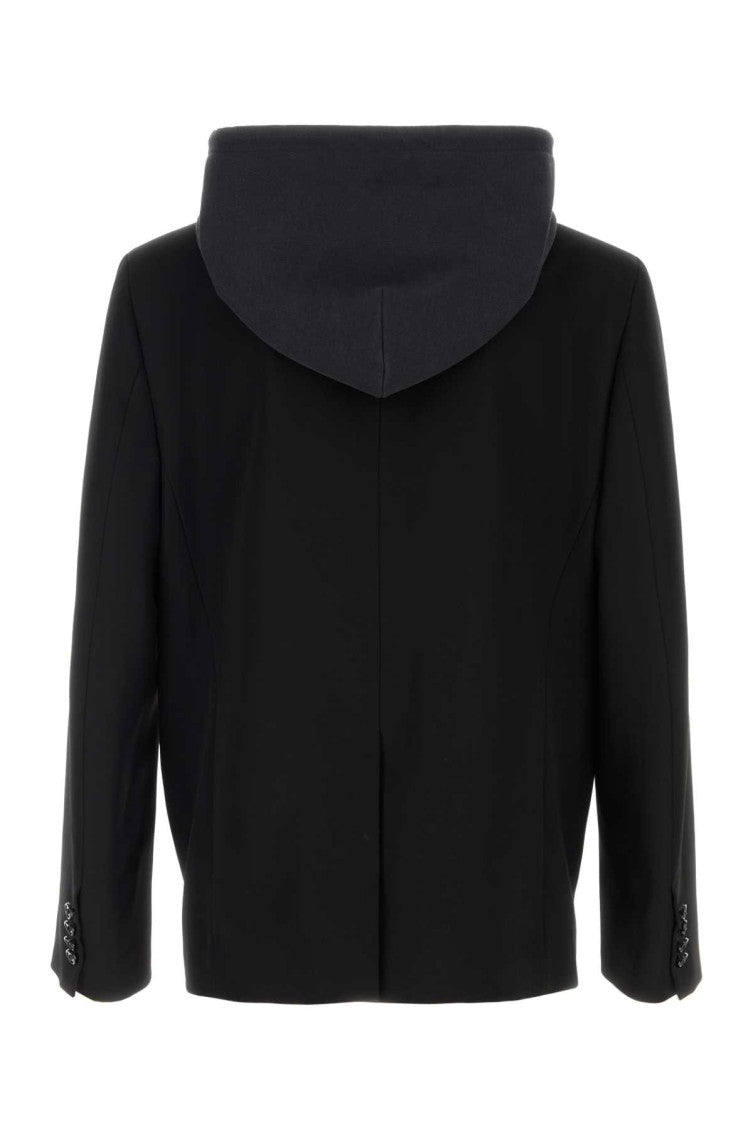 Black Graphic Blazer Jacket 2
