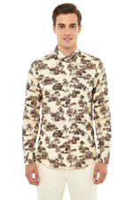 Beige Relaxed Graphic Shirt 1