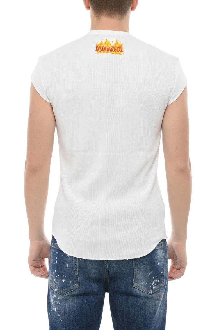 White Crew Neck T-Shirt 2