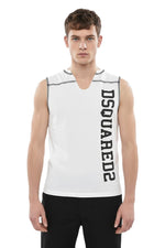 White Sleeveless T-Shirt 1
