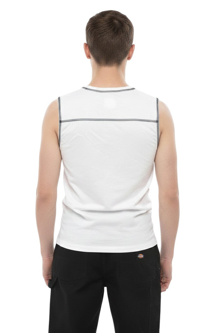 White Sleeveless T-Shirt 2