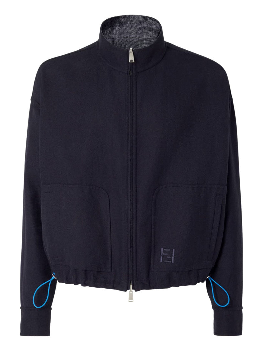 Blue Textured Reversible Jacket 3
