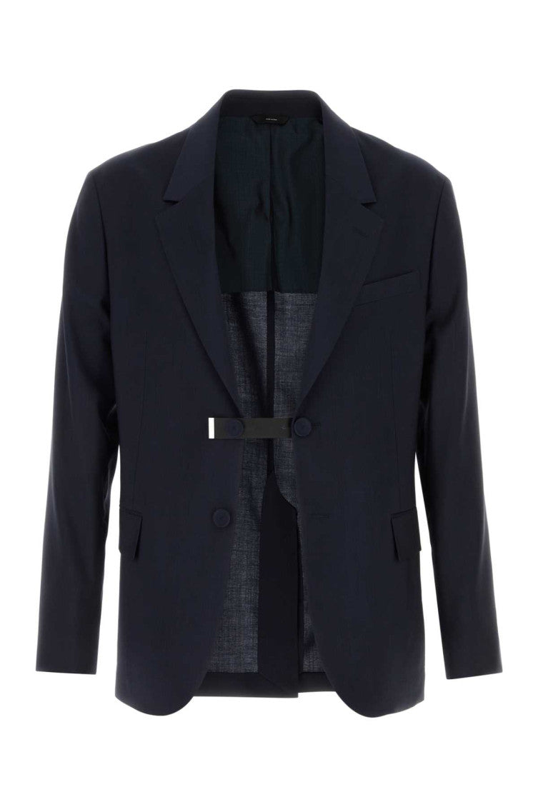 Navy Blue Notched Lapel Blazer 1