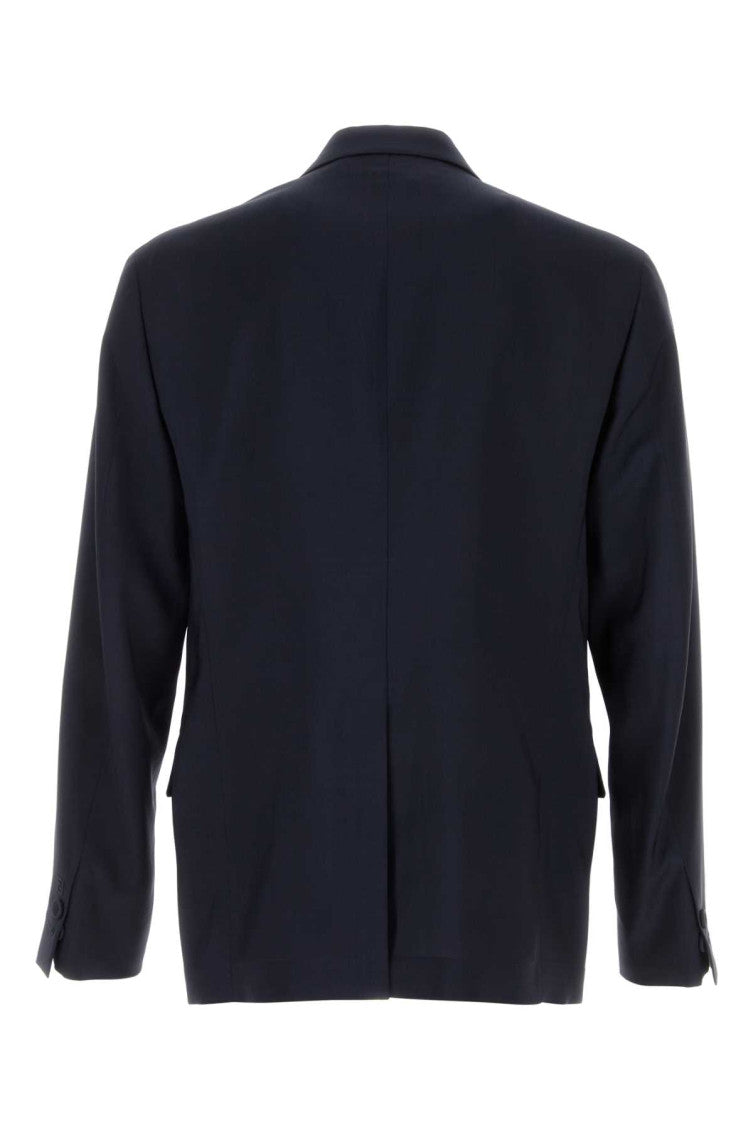 Navy Blue Notched Lapel Blazer 2