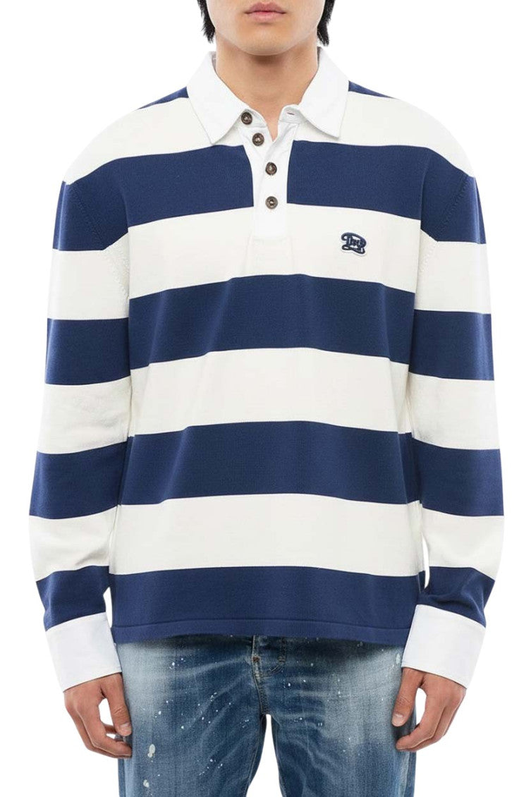 Blue Stripes Logo Polo 1