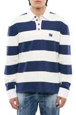 Blue Stripes Logo Polo 1