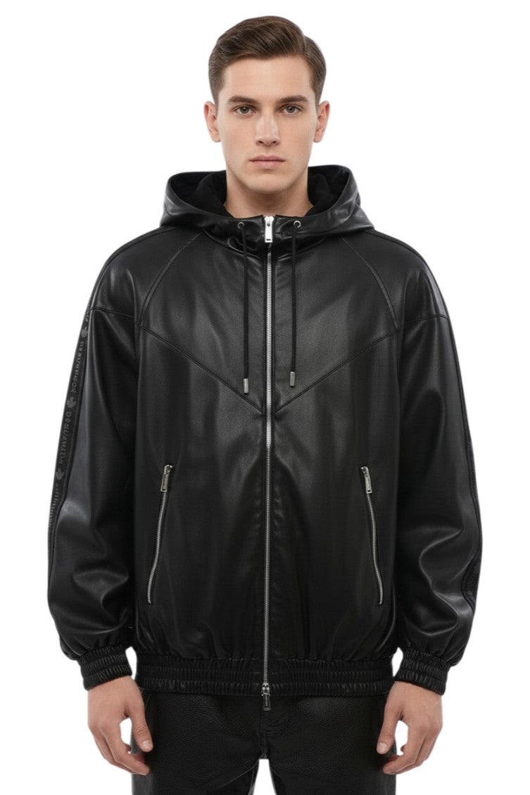Black Hood Track Jacket 1