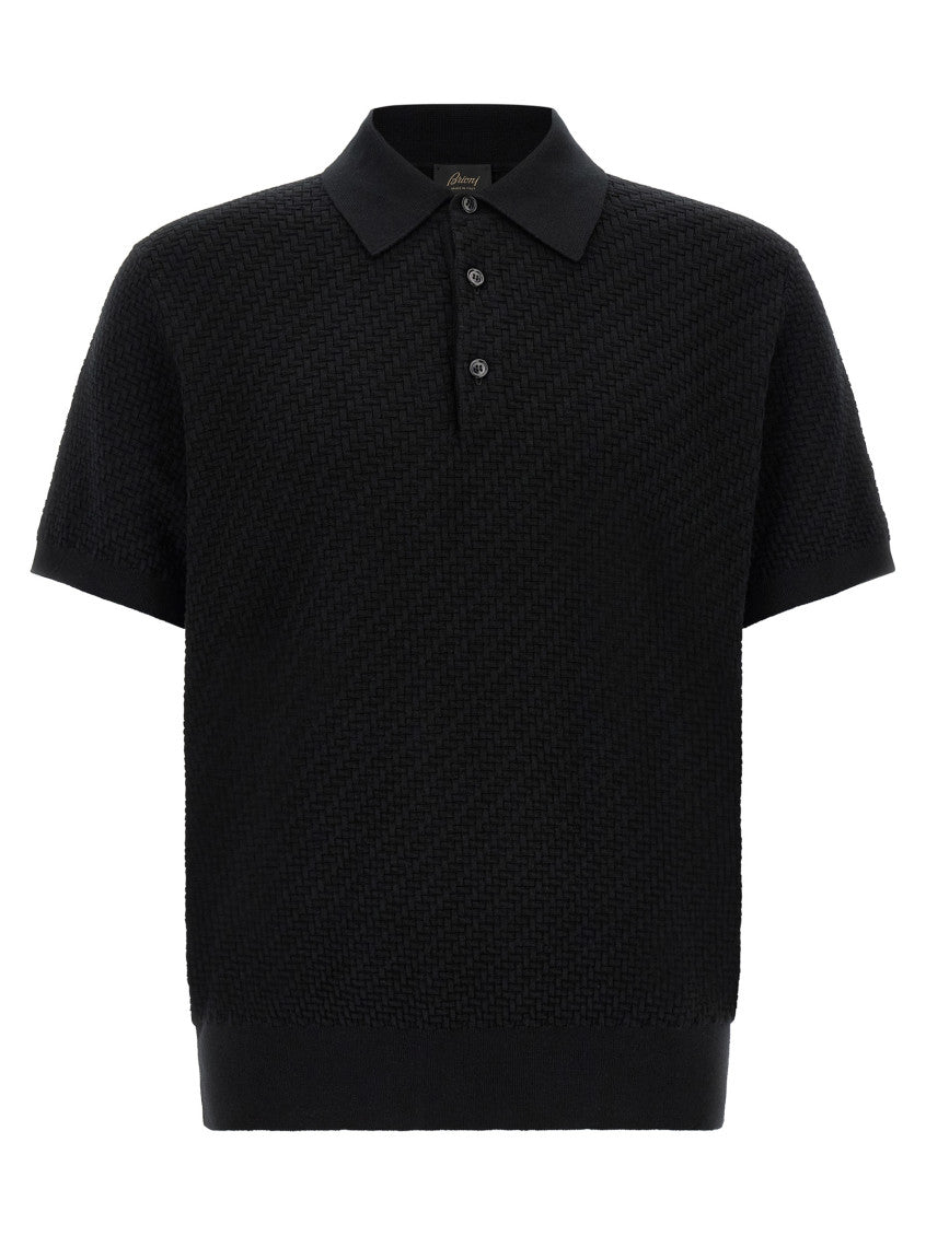 Black Textured Polo 1