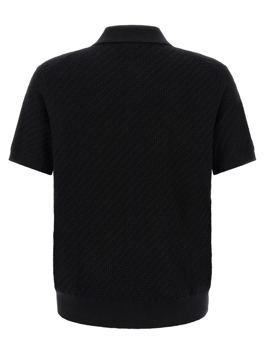 Black Textured Polo 2