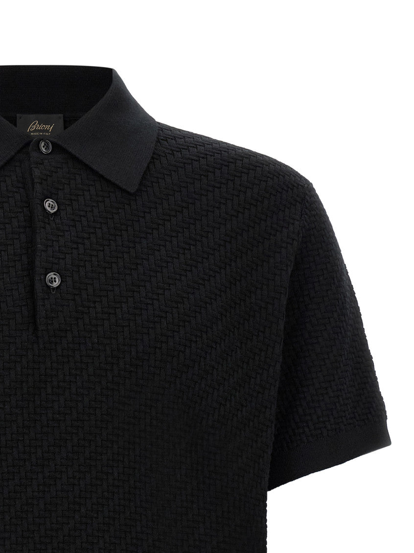 Black Textured Polo 3