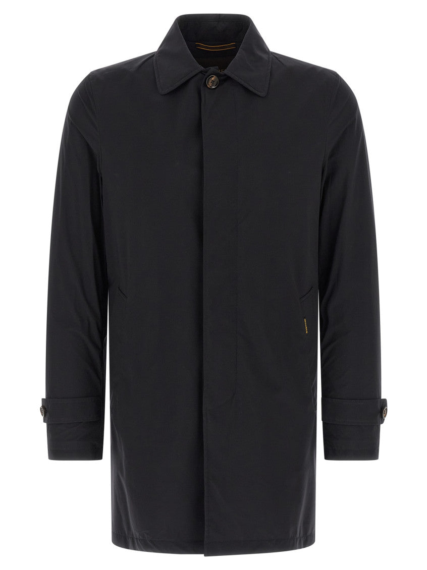 Blue Shirt Collar Trench Coat 1