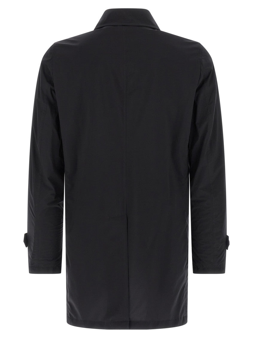 Blue Shirt Collar Trench Coat 2