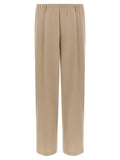 Beige Relaxed Pleated Pants 1