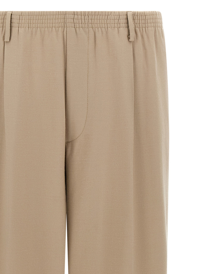 Beige Relaxed Pleated Pants 3