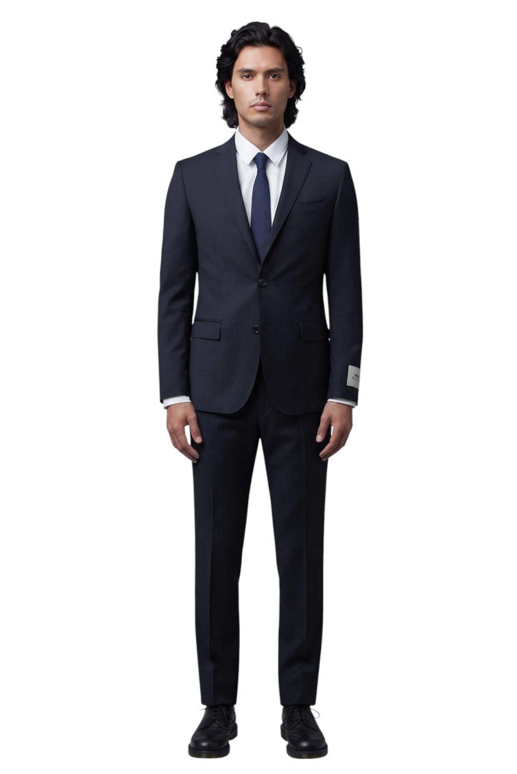Dark Navy Notched Lapel Suit 1
