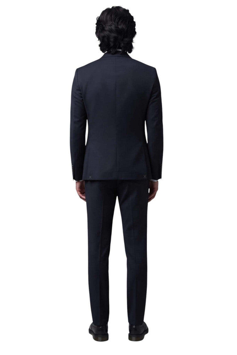 Dark Navy Notched Lapel Suit 2