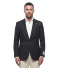 Black Notched Lapel Blazer 1