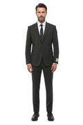 Dark Green Peaked Lapel Suit 1
