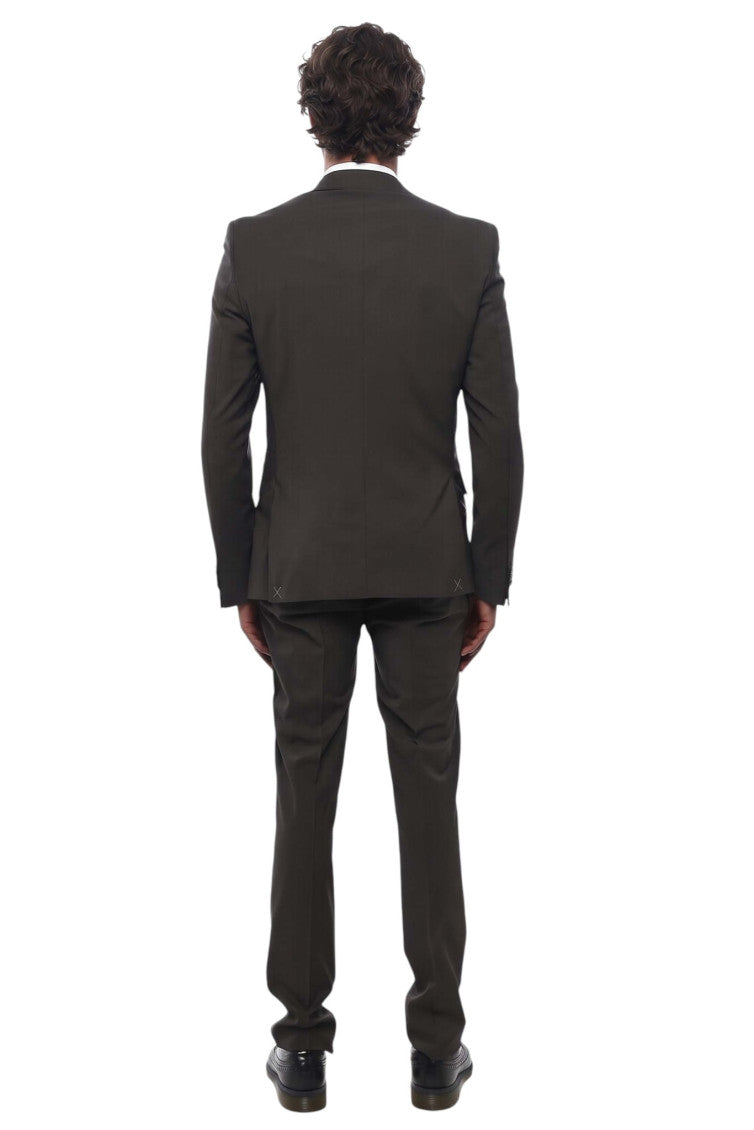 Dark Brown Notched Lapel Suit 2