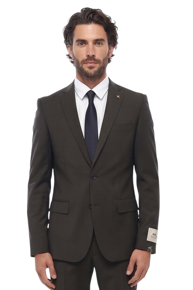 Dark Brown Notched Lapel Suit 3