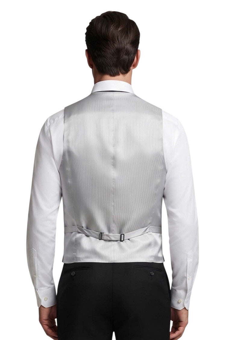 Ash Grey Textured Waistcoat 2