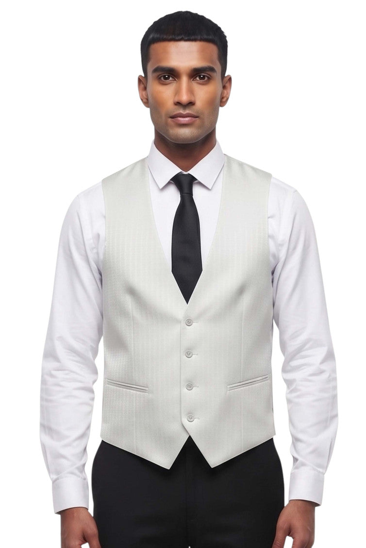 Grey Textured Waistcoat 1