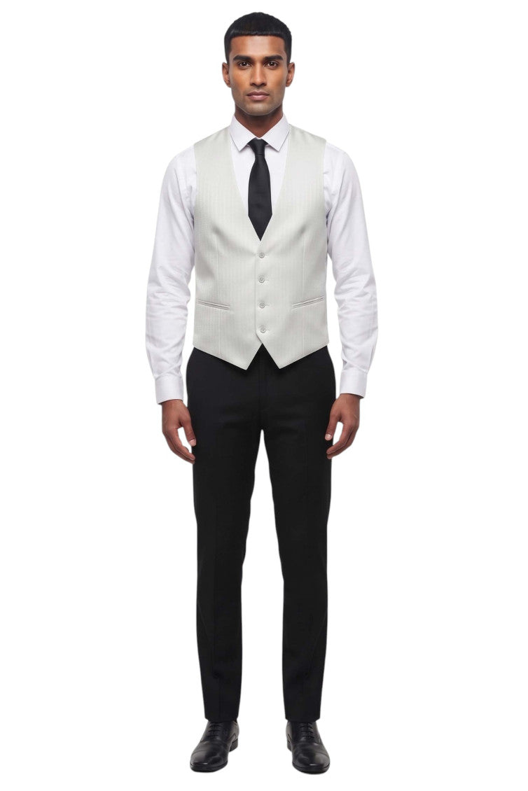 Grey Textured Waistcoat 3