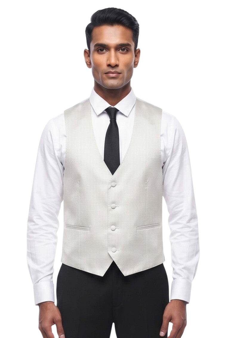 Grey Textured Waistcoat 1