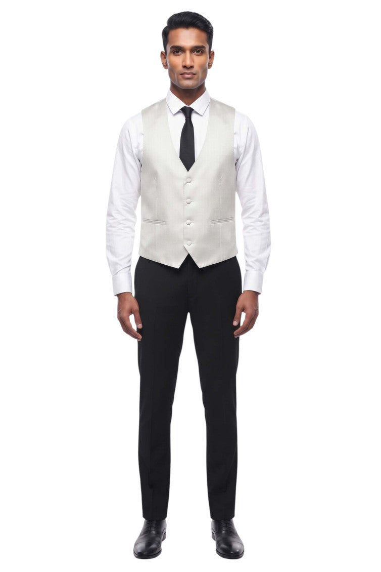 Grey Textured Waistcoat 3